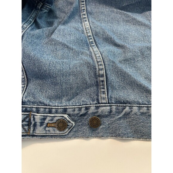 VTG Eddie Bauer Jacket Mens Medium Denim Medium Wash Pockets Jean Trucker Casual - Picture 10 of 12